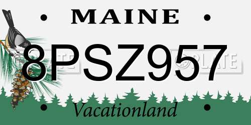 8PSZ957 Maine License Plate