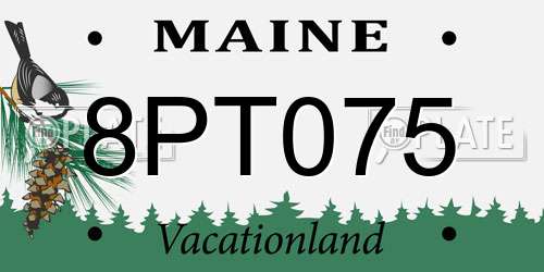 8PT075 Maine License Plate