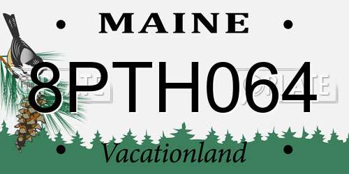 8PTH064 Maine License Plate