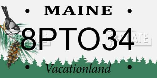 8PTO34 Maine License Plate