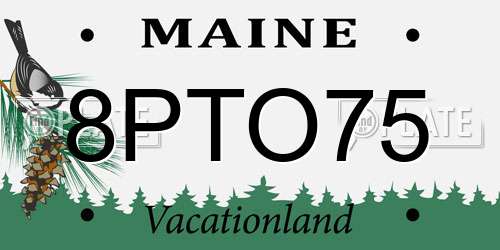 8PTO75 Maine License Plate