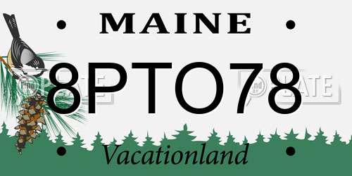 8PTO78 Maine License Plate