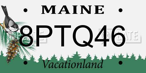 8PTQ46 Maine License Plate