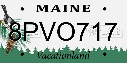 8PVO717 Maine License Plate