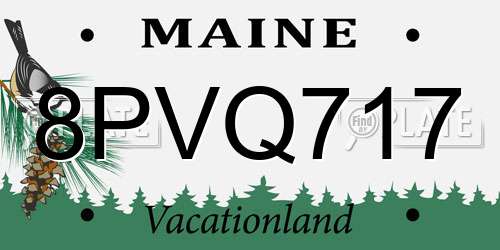 8PVQ717 Maine License Plate