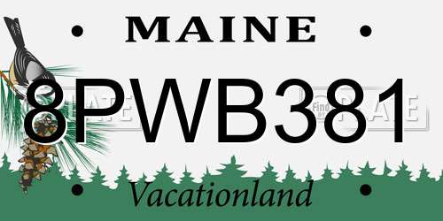 8PWB381 Maine License Plate