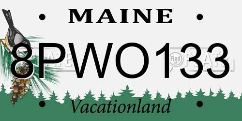 8PWO133 Maine License Plate
