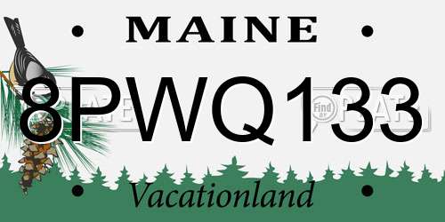 8PWQ133 Maine License Plate