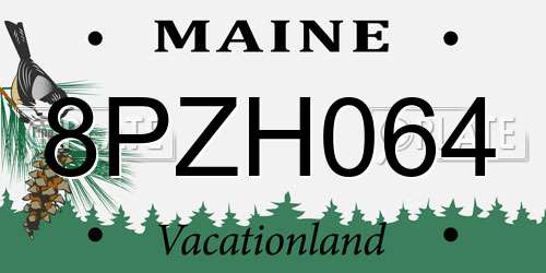 8PZH064 Maine License Plate