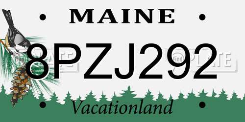 8PZJ292 Maine License Plate