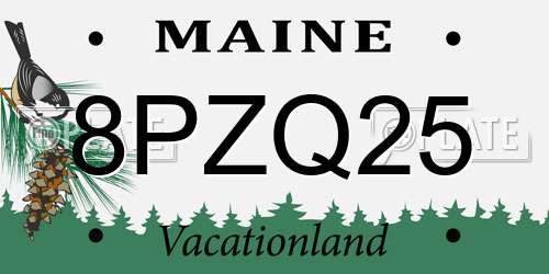 8PZQ25 Maine License Plate