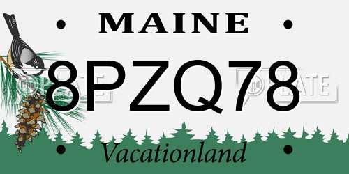 8PZQ78 Maine License Plate
