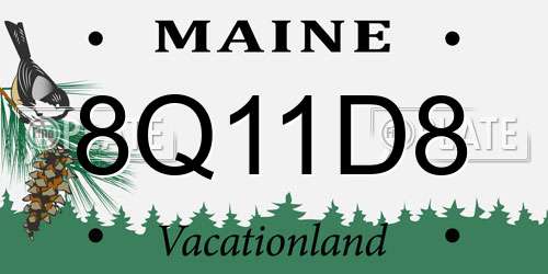 8Q11D8 Maine License Plate