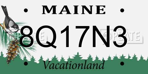8Q17N3 Maine License Plate