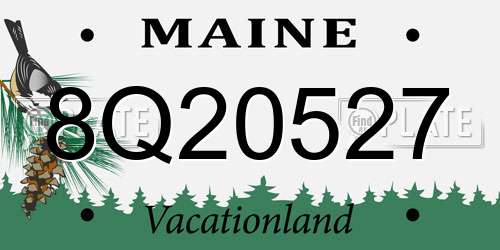 8Q20527 Maine License Plate