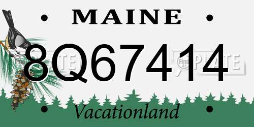 8Q67414 Maine License Plate