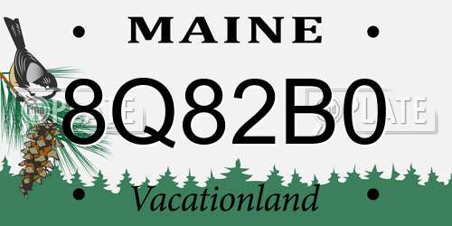 8Q82B0 Maine License Plate