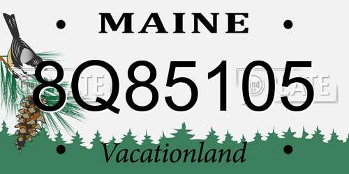 8Q85105 Maine License Plate