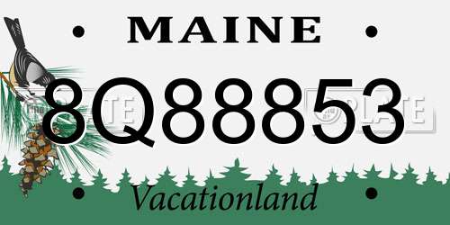 8Q88853 Maine License Plate