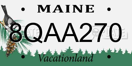 8QAA270 Maine License Plate