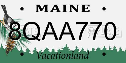 8QAA770 Maine License Plate