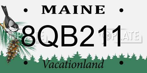 8QB211 Maine License Plate