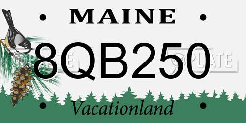 8QB250 Maine License Plate