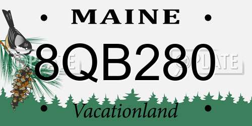 8QB280 Maine License Plate