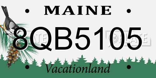 8QB5105 Maine License Plate