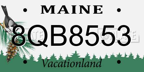 8QB8553 Maine License Plate