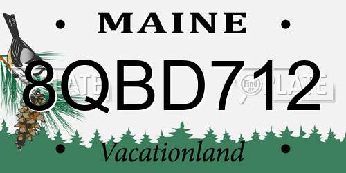 8QBD712 Maine License Plate