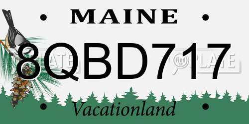 8QBD717 Maine License Plate