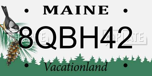 8QBH42 Maine License Plate