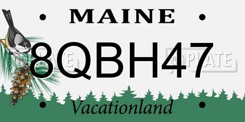 8QBH47 Maine License Plate