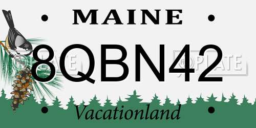 8QBN42 Maine License Plate