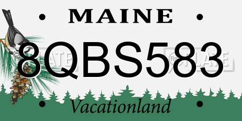 8QBS583 Maine License Plate