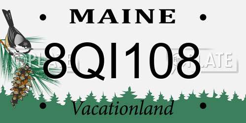 8QI108 Maine License Plate