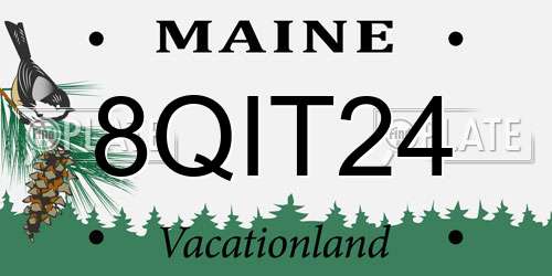 8QIT24 Maine License Plate