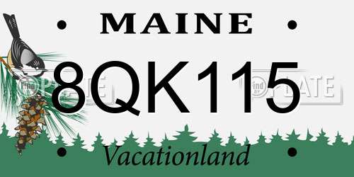 8QK115 Maine License Plate