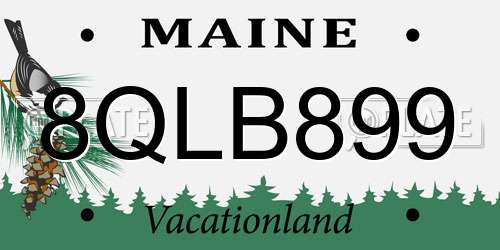 8QLB899 Maine License Plate