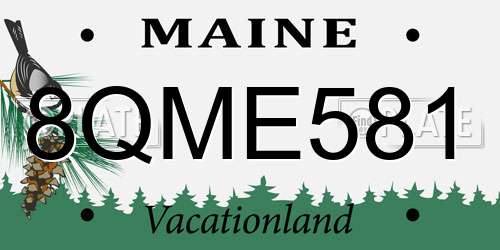 8QME581 Maine License Plate