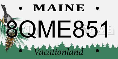 8QME851 Maine License Plate