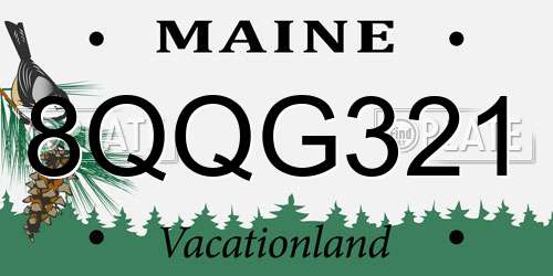 8QQG321 Maine License Plate