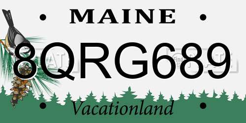 8QRG689 Maine License Plate