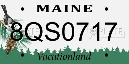 8QS0717 Maine License Plate