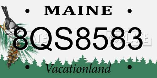 8QS8583 Maine License Plate