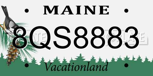 8QS8883 Maine License Plate