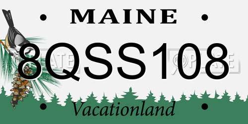 8QSS108 Maine License Plate