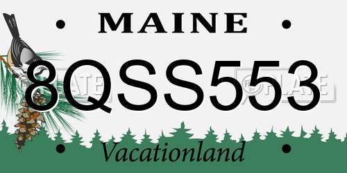 8QSS553 Maine License Plate