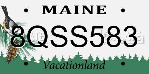 8QSS583 Maine License Plate